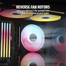 İcue Link Lx120-r Rgb 120mm Pwm Ters Fanlar - Üçlü Fan Kiti - Düşük Gürültülü, Manyetik Kubbe Rulman, Çift Işık Döngüsü, Quikturn Vidaları,  Rpm Modu - Siyah