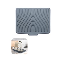 Silikon Bulaşıklık Mat & Bulaşık Kurutma Rafı Mat - 40 X 30 Cm Kaymaz, Bpa İçermez, Drenaj Dudaklı Silikon Bula Diğer