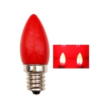 Geeroyoo E12 Led Mum Işığı: 1.5w Kırmızı Cam Kaplama, 4 Smd2835 Led, 220v, Kolay Kurulum, Enerji Tasarruflu Dekoratif Aydınlatma Şeffaf