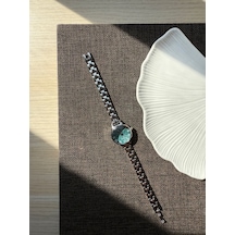 Retro Minimal Metal Kordon Vintage Kadın Kol Saati İçi Mavi Altın 85917098