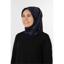 Aker Lacivert Taşlanmış Düz Ipek Eşarp 7747758 - 321