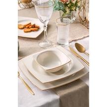 Emsan Karmen 60 Parça 12 Kişilik Yemek Takımı Kare Gold