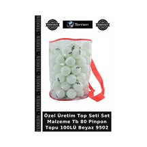 Özel Üretim Top Seti Set Malzeme Tb 80 Pinpon Topu 100lü Beyaz 9502