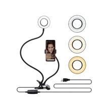 3 Işık Modlu Masaüstü Ring Light Telefon Tutuculu Işık Usb Girişli Vlog Ve Yayın Işığı - Al5208