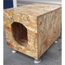Apak Ahşap Lüx Dış Mekan Plastik Ayaklı Osb Kedi Evi 40 x 35 x 30 CM