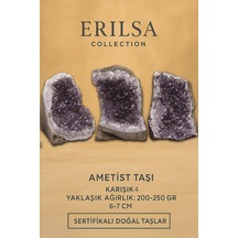 Sertifikalı Ametist Taşı Kütlesi 200-250 Gr Doğal Ham Kristal Ş 93622091