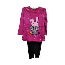 Cebeciticaret Kız Bebek Pembe Alt Üst Takım %100 Pamuklu Pembe-1 Yaş Pembe