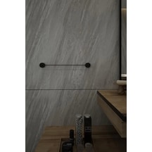 Siyah Uzun Havluluk, 40 Cm Banyo Askısı 12 Izgara