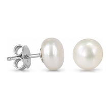 Servi 925 Ayar Gümüş 6 Mm İnci Küpe-318