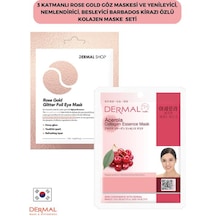 Dermal Rose Gold 3 Katmanlı Göz Maskesi + Barbados Kirazı Özlü Kolajen Maskesi 23 G