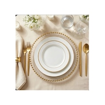 6'lı Set Gold İncili Supla Takımı 30 Cm Kırılmaz Polikarbon Şeffaf Amerikan Servisi - Oda Kokusu Dahil Altın - 806441402 Altın