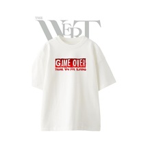 Thewert Game Over Tasarım Baskılı Ünisex Beyaz Oversize T-shirt