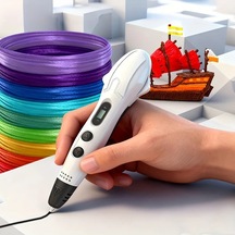 Elmpaly Siyah 3d Kalem, 12 Renk Pla, Şablon Defteri,  Kutusu, Usb Kablo