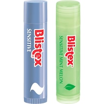 Blistex Hassas Dudaklar İçin Yoğun Bakım Sensitive + Sensitive Mint Melon Nemlendirici Kurtarıcı Dudak Kremi 4.25 G