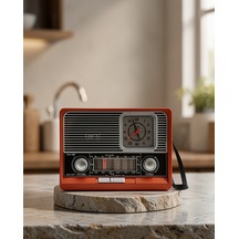 Vintage Radyo Bluetooth Aux Usb Sd Kart Girişli Uczzznostaljik1647radyooo2