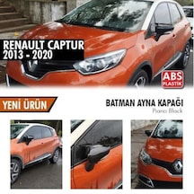 Sts Oto Aksesuar Renault Captur 2013-2017 Batman Yarasa Ayna Kapağı Piano Black Abs Plastik (01)