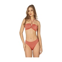 Endeep Kadın Aksesuar Detaylı Boyundan Bağlamalı Turuncu Bikini Takımı-turuncu Turuncu