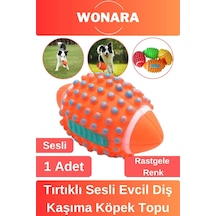 Dayanıklı Etkili Tırtıklı Evcil Hayvan Aksesuarı Sesli Köpek Topu Diş Kaşıma Temizleme Oyuncağı