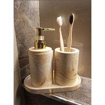 Marble Bej Serisi 3'lü Beton Sivi Sabunluk Ve Diş Fırçalık Seti Gri Marble Bej Serisi 3'lü Beton Sivi Sabunluk Ve Diş Fırçalık Seti Gri
