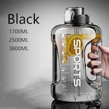 1700ml/2500ml/3800ml Fitness Fincan Bpa Ücretsiz İçme Suyu Şişesi Büyük Black 2500ml Black