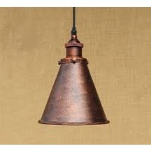Dylight Retro Bakır Patinalı Rustik Dekoratif Tekli Sarkıt Avize Beyaz