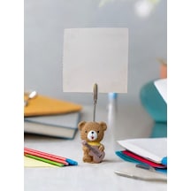 Gitarlı Sevimli Kawaii Ayıcık Fotoğraf Not Tutucu Kahve