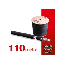 Qport Yüksek Bakır Utp 23Awg 0.58 MM Dış Ortam Cat6 Outdoor Kablo 110 Metre