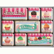 Nostalgic Art Fairy Cakes Delicious Magnet Set 9 Parça Çok Renkli