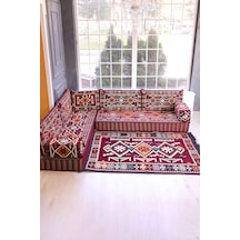 Şark Köşesi Takımı Bordo Anadolu Modeli 10 Parça 20 Cm Minder Kalınlığı