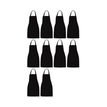 10 Paket Önlük - Unisex Siyah Önlük Toplu 2 Geniş Cepli Siyah