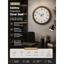 Almira Duvar Saati 36 Cm Eskitme Metal Standart Duvar Saati