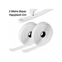 5 Metre Arkası Yapışkanlı Beyaz Cırt Cırtlı Bant - 2Cm Cırt Cırt (269285170)