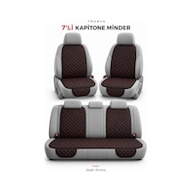 Citroen C4 2011-2018 Kapitone 7'li Terletmez Kumaş Koltuk Minderi Siyah Kırmızı