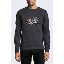 The100 Wanheda Baskılı Füme Antrasit Erkek Örme Sweatshirt