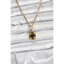 316l Çelik Zincir Gold Renk Vintage Model Kadın Kolye Çok Renkli