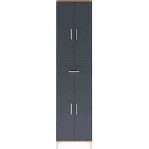 Arges Dolap 5 Raflı Tek Çekmeceli 4 Kapaklı 60x30x243 Çam-ant... Çam