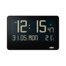 Braun Dijital Duvar Saati, İç Mekan Sıcaklığı, Tarih, Haftanın Günü, Büyük Ters Lcd Ekran, Hızlı Set, Bip A Diğer