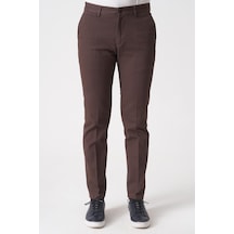 White Stone Rio De Janeiro P1034 Mars 4320 Pamuklu Slim Fit Chino Pantolo Kahve Kahve Kahverengi