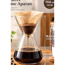Borosilikat Cam Kahve Demleyici Dripper Kahve Demleme Caraf 700ml Diğer
