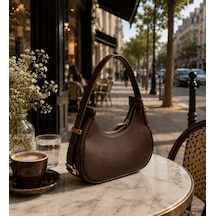 Housebags Diamente New Trend El Ve Omuz Çantası Acı Kahverengi