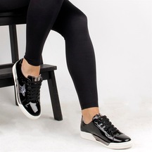 Moxee - Siyah Bağcıklı Kadın Günlük Ayakkabı Siyah (454621497)