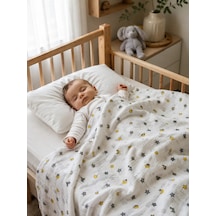 E&f Store Ay Ve Yıldız Desenli Bebek Battaniyesi Çok Renkli