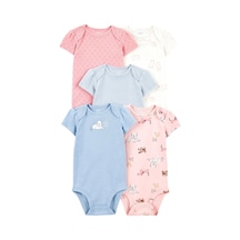 Carter's Layette Kız Bebek Kısa Kollu 5'li Body 1t010610 Çok Renkli