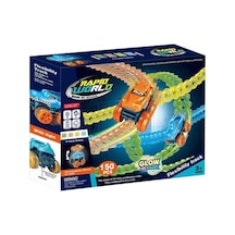 Learning Fun Şarjlı Işıklı Yüksek Hızlı Esnek Raylar Yarış Pisti Karanlıkta Parlayan Rapid World Açık Mavi