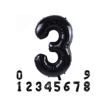 3 SİYAH RAKAM FOLYO BALON 34" Inc 82 cm