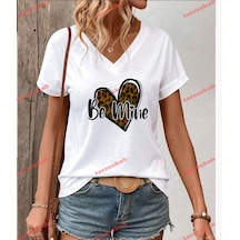 Startmore Leopar Desenli Be Mine Beyaz