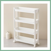 Bşkvirgo 4 Katlı Tekerlekli Sepet Organizer Raf 465x145x670mm Bsk2026 Çok Renkli