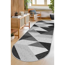 West Home Makinede Yıkanabilir Kaymaz Taban Leke Tutmaz Oval Yolluk Ev Dekorasyonu İçin Kesme Yolluk 443 Black Oval Yolluk