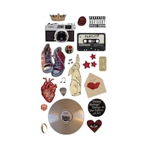 Vintage Playlist Temalı Sticker Bullet Journal Scrapbook Ajanda Laptop Defter Telefon Kask Etik 1