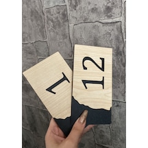 Meşe Serisi 1-12 Arası 12 Adet MDF Kapı Numarası